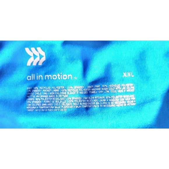 Mens All in Motion Shorts w/liner Size XXL Turquoise Sport Trainng Gym Vacation - Picture 4 of 4